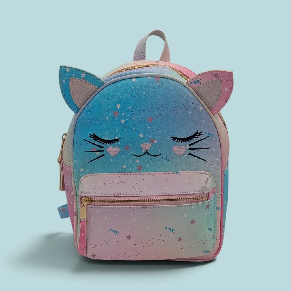 Under One Sky Cat Mini Backpack Small Pastel Ombre Galaxy Starry Kawaii Bag